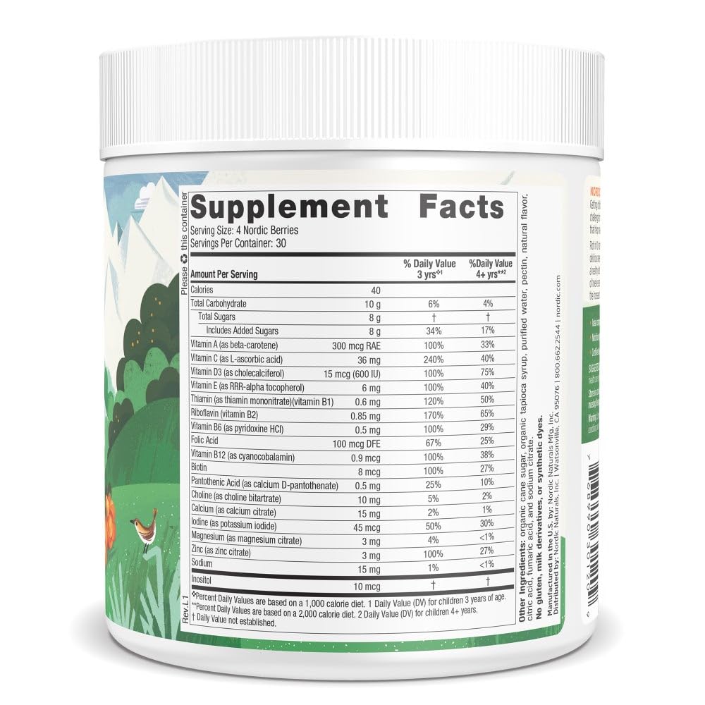 Nordic Naturals Nordic Berries, Citrus - 120 Gummy Berries - Great-Tasting Multivitamin for Ages 2+ - Growth, Development, Optimal Wellness - Non-GMO, Vegetarian - 30 Servings Nordic Naturals Au supplements