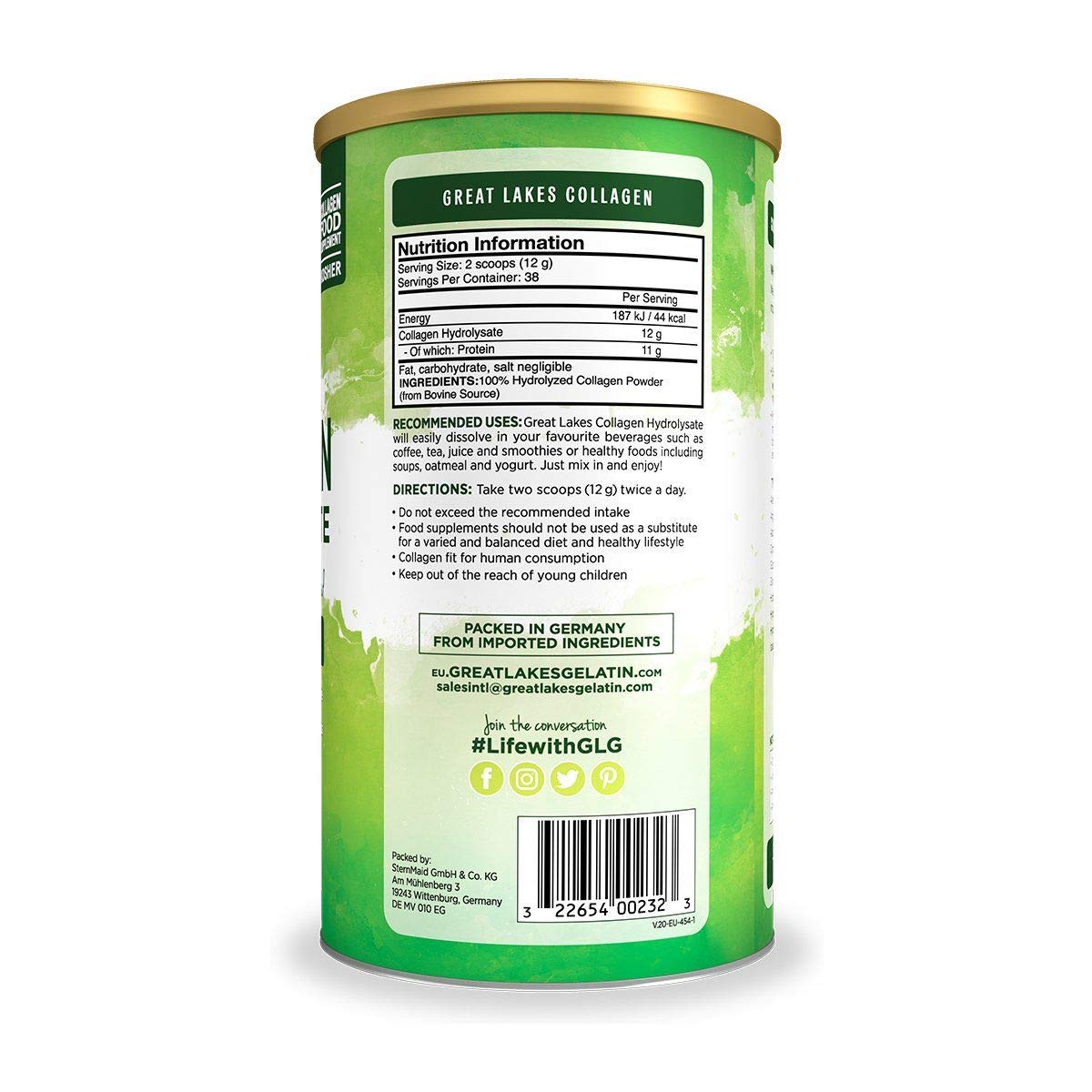 Great Lakes Gelatin Collagen Hydrolysate, Grass-Fed Bovine Hydrolysed Collagen Peptides Protein Great Lakes Gelatin Au supplements