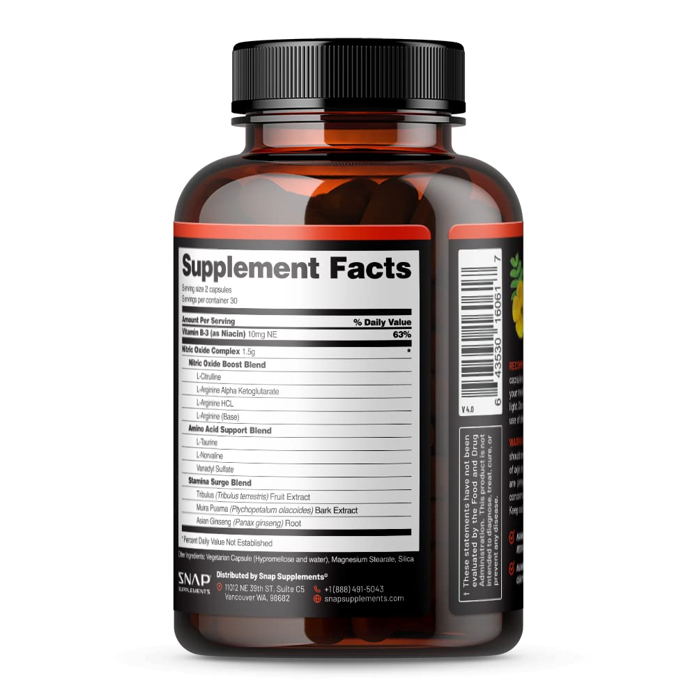 Snap Supplements Nitric Oxide Booster, Nitric Oxide Supplement for Blood Circulation Snap Supplements Au supplements