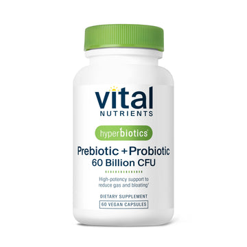 Hyperbiotics Vital Nutrients Prebiotic and Probiotic for Women and Men | 60 Billion CFU | Pre and Probiotics Supports Digestive Health, Constipation, Diarrhea, Gas & Bloating | 60 Vegan Capsules Hyperbiotics Au supplements