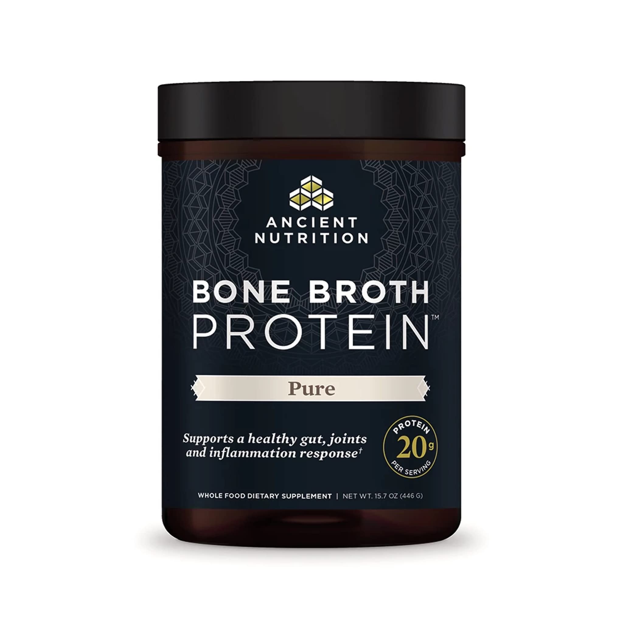Ancient Nutrition Bone Broth Protein Powder, Pure Flavor, 20 Servings Size Ancient Nutrition Au supplements