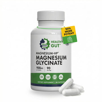 Healthy Gut Magnesium-HP | Ultra Pure Magnesium Glycinate Capsules with Zero Fillers | 180 mg Magnesium Glycinate | 90 Servings Healthy Gut Au supplements
