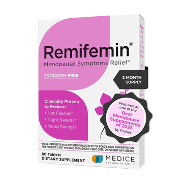 Remifemin Menopause Symptoms Relief - Clinically Proven Ingredients - Menopause Supplements - Black Cohosh - Estrogen-Free - Made in Germany - 60 Tablets Remifemin Au supplements