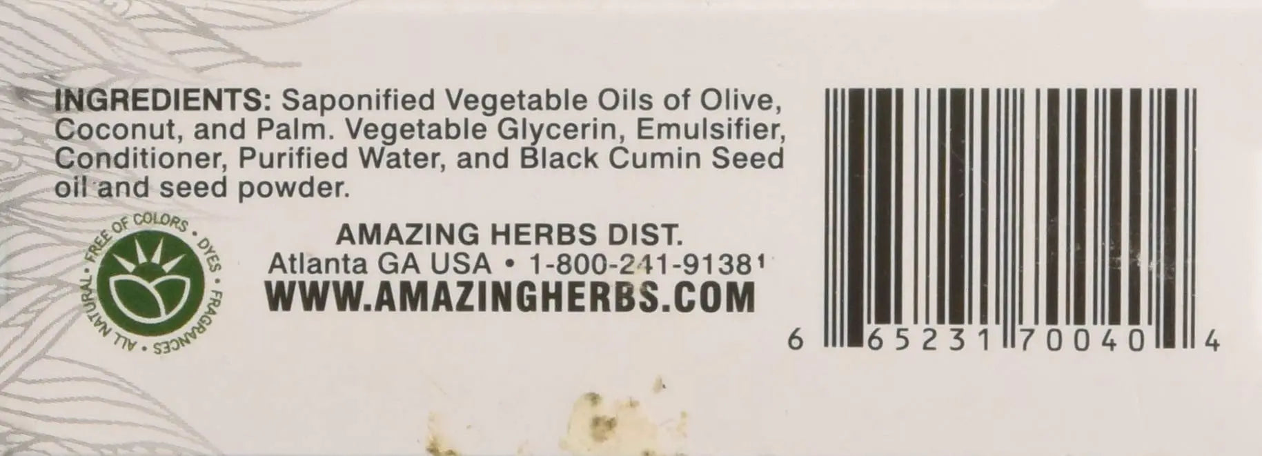 Amazing Herbs Black Seed Vegetable Glycerin Soap, 4.25 Ounce Amazing Herbs Au supplements