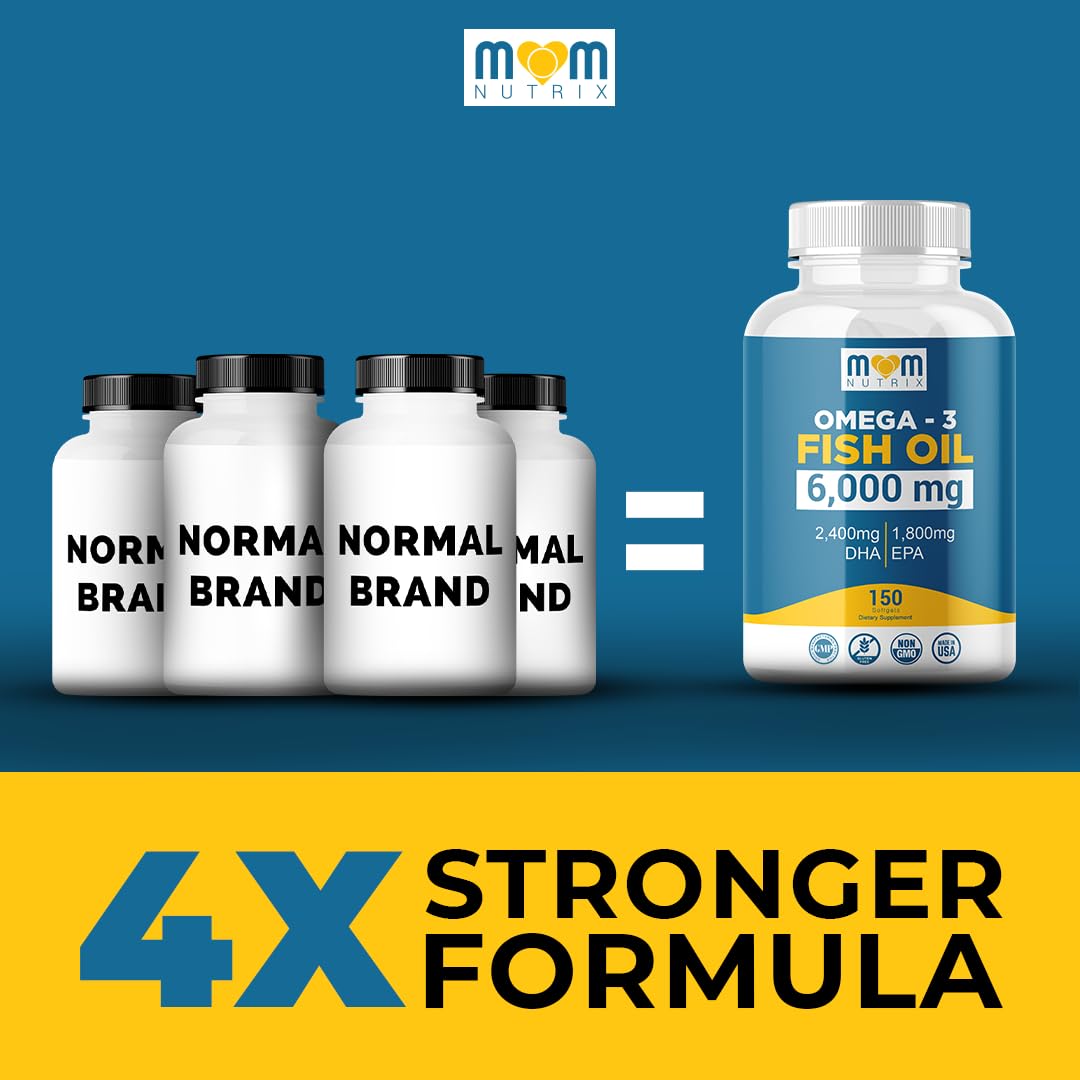 Omega 3 Fish Oil with Maximum EPA DHA - Supports Brain, Liver, Heart & Immunity - Made in The USA - 150 Softgels MOM NUTRIX Au supplements