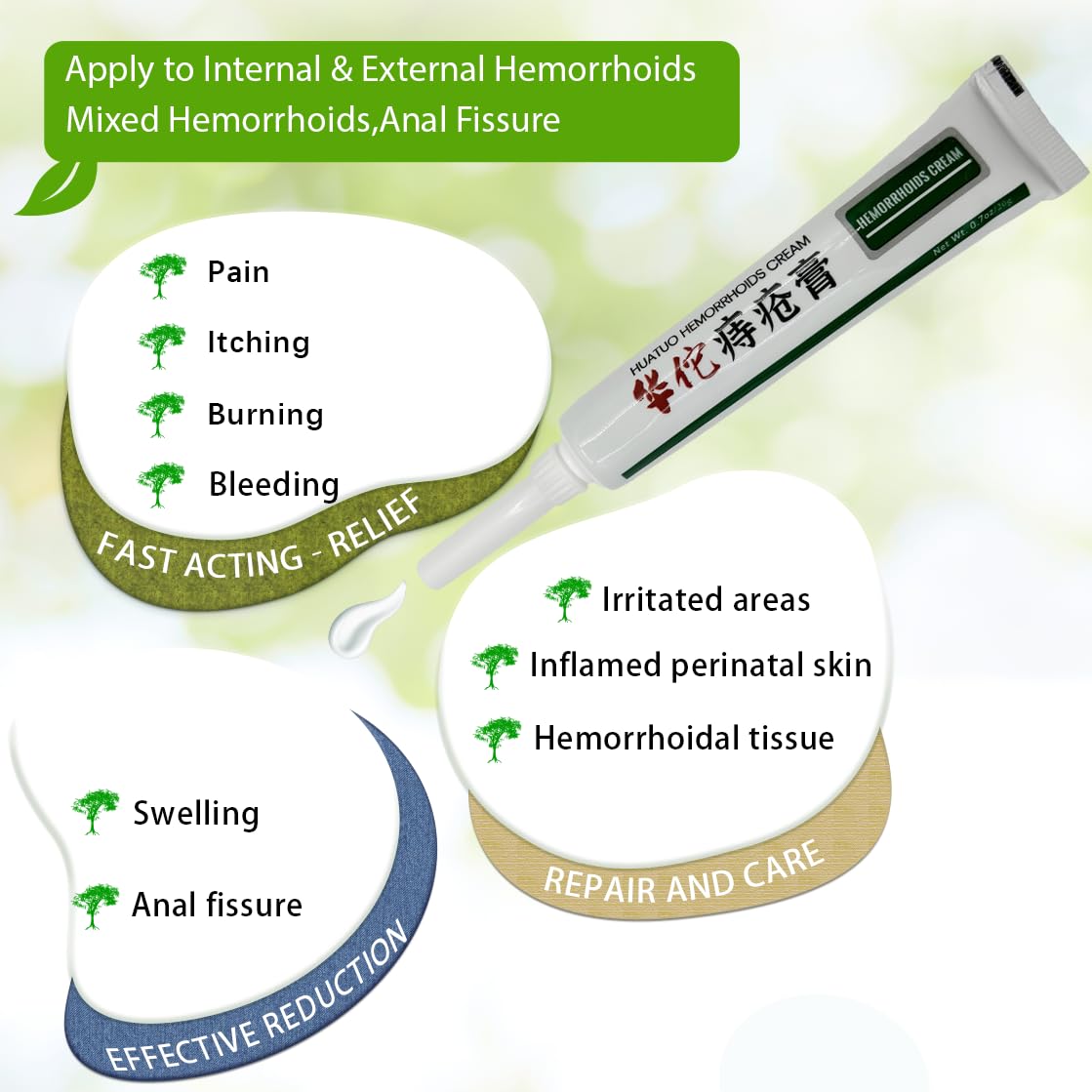 BONIORRI Hemorrhoid & Fissure Relief Cream – Maximum Strength Hemorrhoid Cream, Herbs Fast Acting Ingredients. (0.7 oz Total) BONIORRI Au supplements