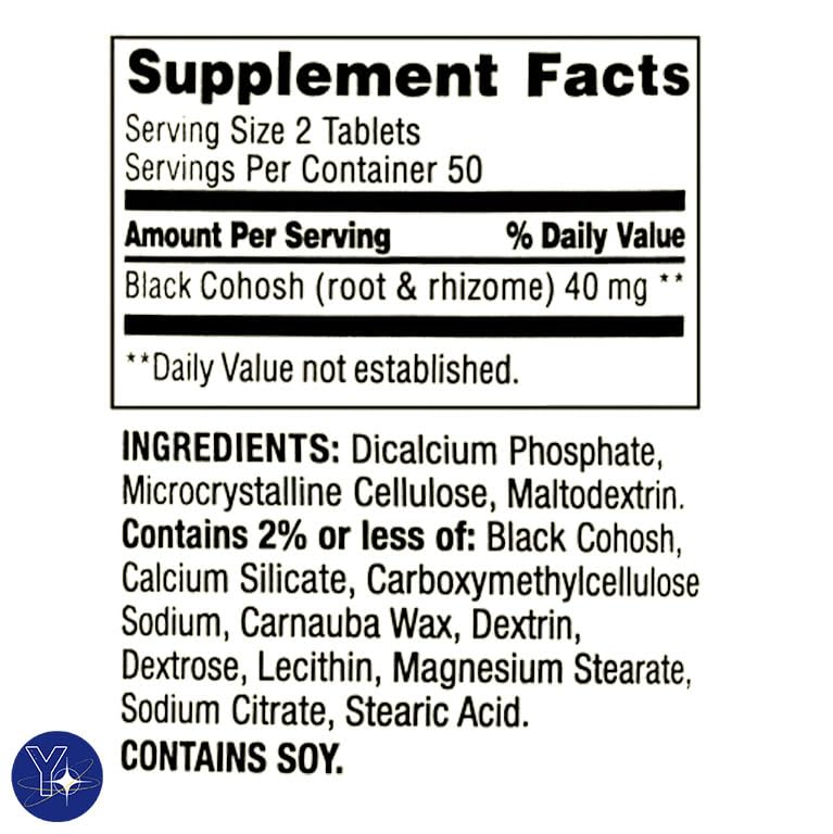 Black Cohosh Menopause Support Dietary Supplement Tablets Spring Valley YOLOMOLO Au supplements