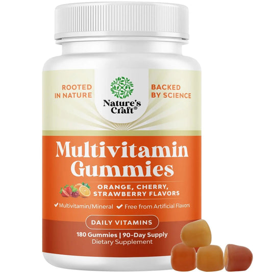 Potent Daily Multivitamin Gummies for Adults - Wellness Blend of Vitamin D A C E B12 Zinc and Biotin - Adult Vitamin Gummy for Energy and Immune Health Natures CraftAU supplements