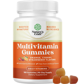 Potent Daily Multivitamin Gummies for Adults - Wellness Blend of Vitamin D A C E B12 Zinc and Biotin - Adult Vitamin Gummy for Energy and Immune Health Natures Craft Au supplements