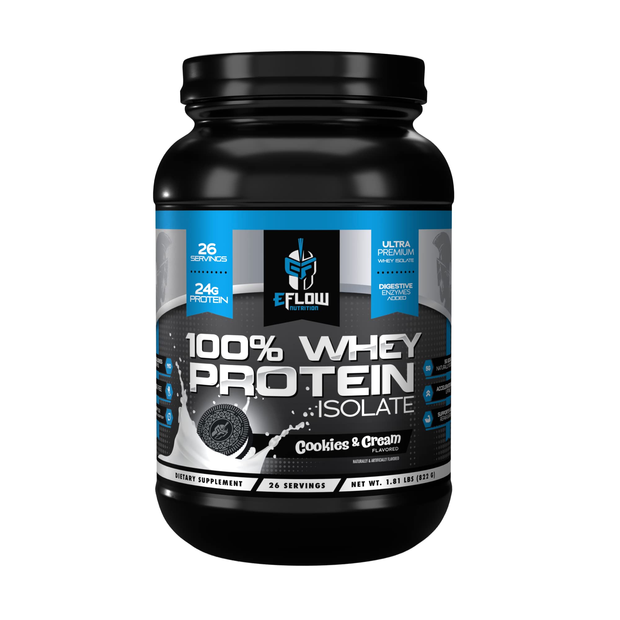 eFlow Nutrition 100% Whey Protein Isolate - Lactose-Free Digestive Enzymes Added eFlow Nutrition Au supplements