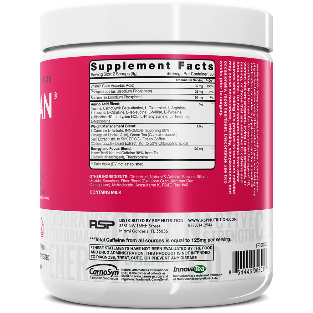 RSP NUTRITION AminoLean Pre Workout Powder, Amino Energy & Weight Management RSP NUTRITION Au supplements