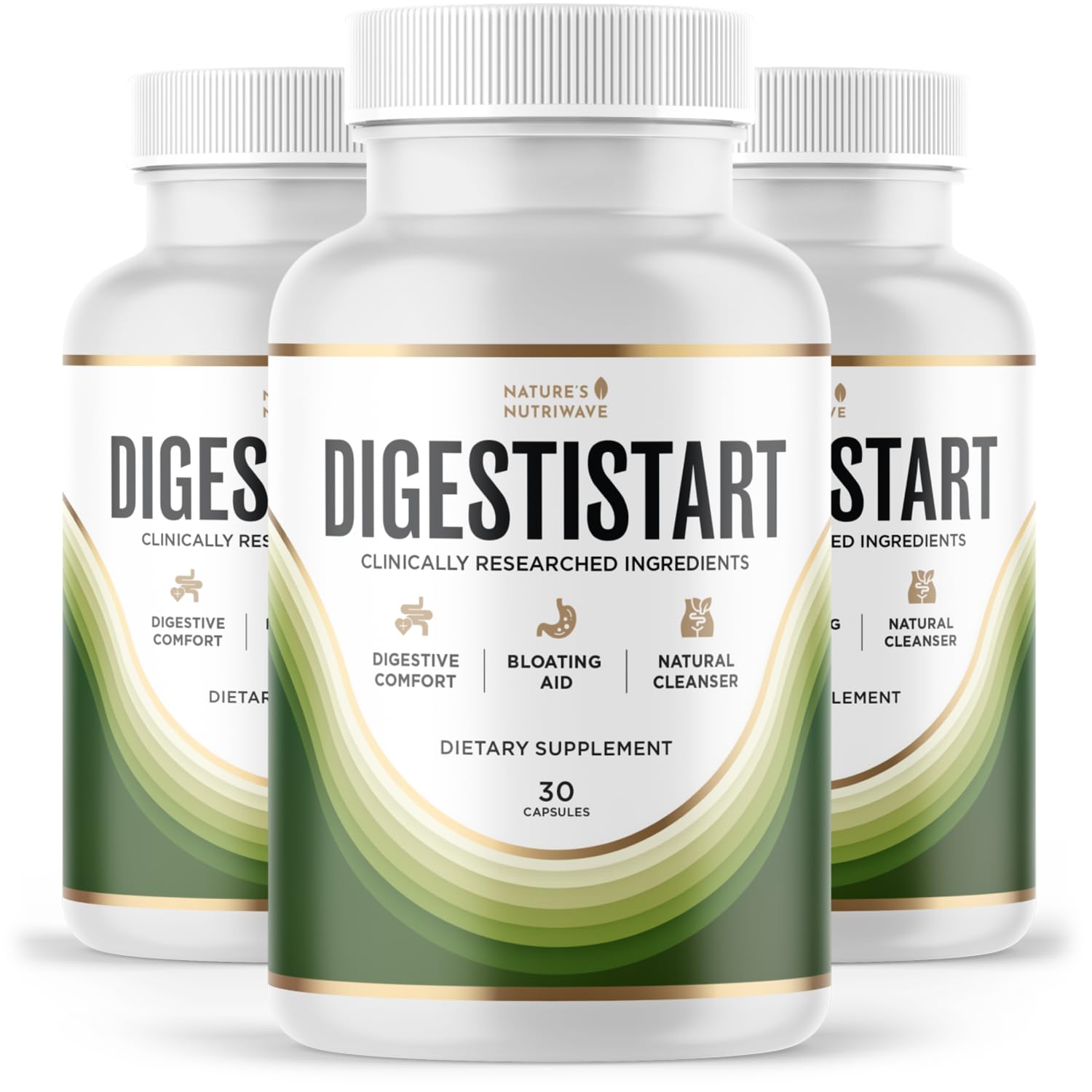 DigestiStart – Natural Digestive Supplement with Wild Yam, Poria Cocos & Bacopa Monnieri – Made in USA, Non-GMO, Easy-to-Take - 30 Capsules, 3 Month Supply Nature’s NutriWave Au supplements