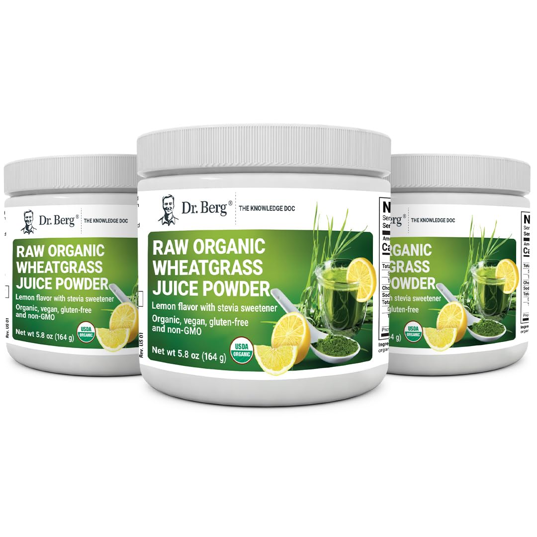Dr. Berg's Raw Wheatgrass Juice Powder (60 Servings) - USDA Certified Organic Dr. Berg Nutritionals Au supplements