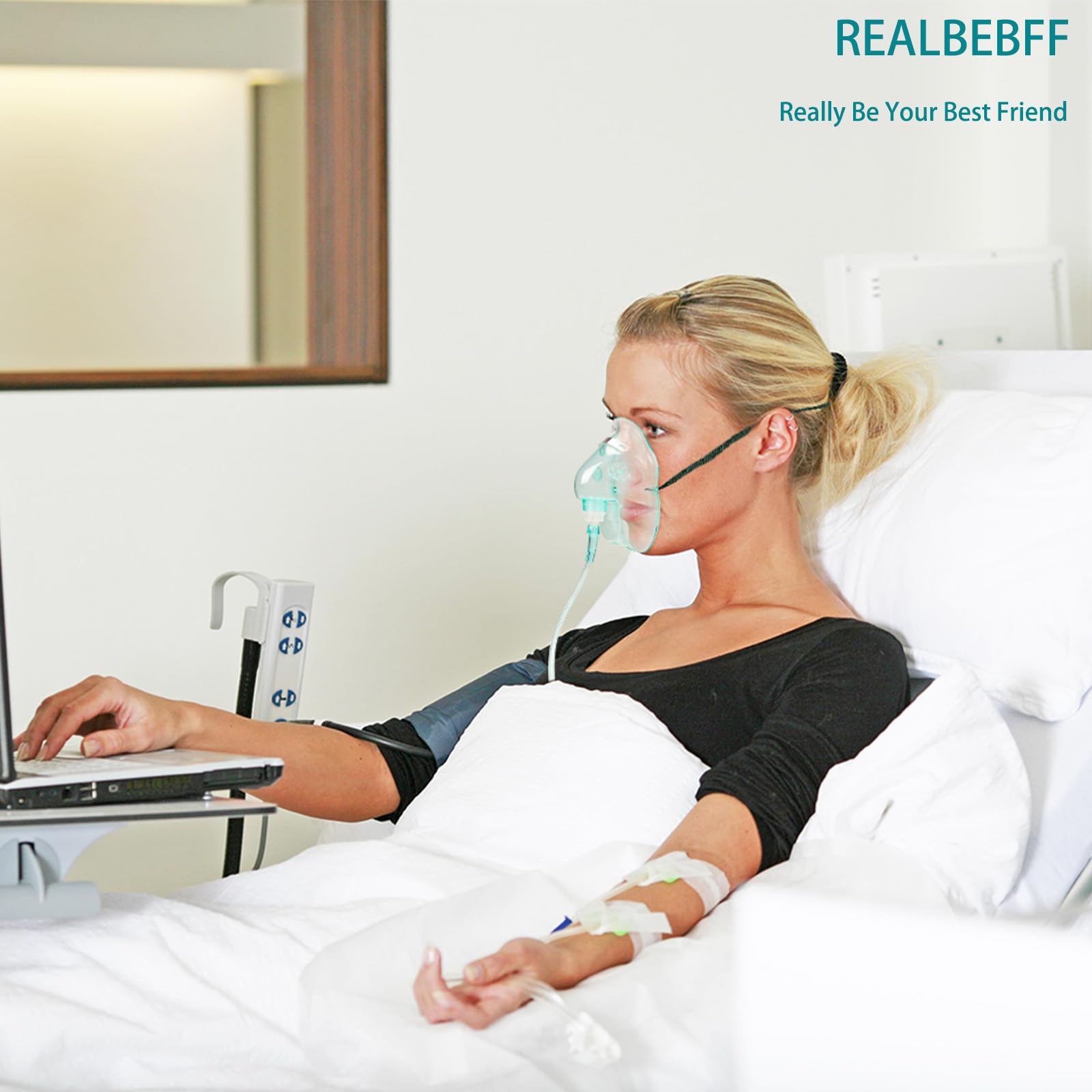 2 Pack Oxygen Mask for Face Adult with 6.6 Ft Tube and Adjustable Elastic Strap - Size XL REALBEBFF Au supplements
