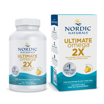 Nordic Naturals Ultimate Omega 2X, Lemon Flavor - 120 Soft Gels - 2150 mg Omega-3 - High-Potency Fish Oil with EPA & DHA - Promotes Brain & Heart Health - Non-GMO - 60 Servings Nordic Naturals Au supplements