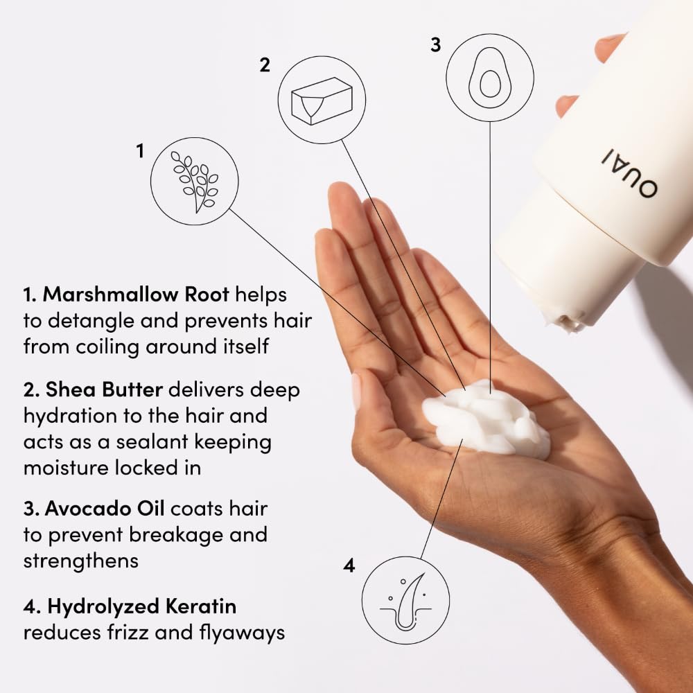 OUAI Thick Hair Shampoo & Conditioner Set, Travel Size - Moisturizing Shampoo & Conditioner - With Keratin, Marshmallow Root, Shea Butter & Avocado Oil - Sulfate, Paraben & Phthalate Free (3 Oz) OUAI Au supplements