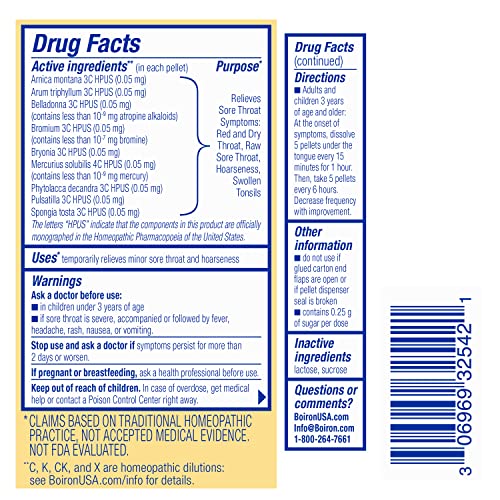 Boiron ThroatCalm On The Go for Pain Relief from Red, Dry, Scratchy, Sore Throats and Hoarseness Boiron Au supplements