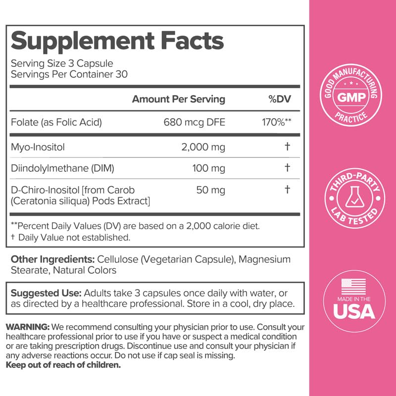 O Positiv FLO Ovarian Health Support - Hormone Balance for Women, Supplement with DIM, Myo & D-Chiro Inositol, Folic Acid - Supports Healthy Ovulation, Cycle Regularity - 30 Servings O Positiv Au supplements