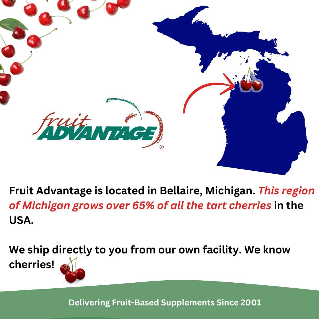 Fruit Advantage Montmorency Tart Cherry Capsules Joint Formula 1200 mg per Serving - 60 Vegetarian Capsules Fruit Advantage Au supplements