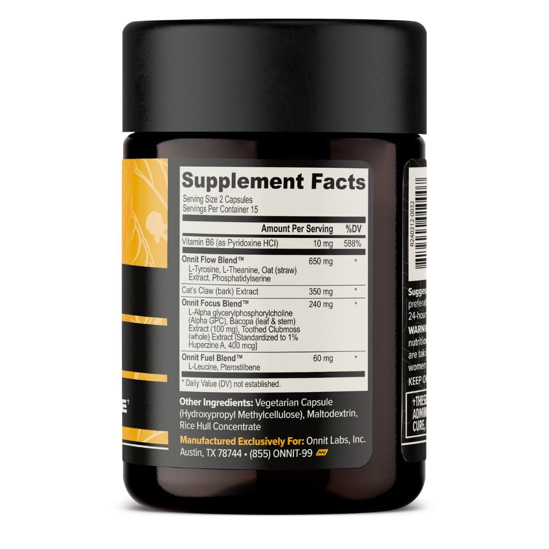 ONNIT Alpha Brain Nootropic Capsules for Men & Women, IGEN Non-GMO Tested Memory, Focus & Mental Clarity Support with L-Theanine and Vitamin B6, 30 Count Each, 2 Pack (60 Capsules) ONNIT Au supplements