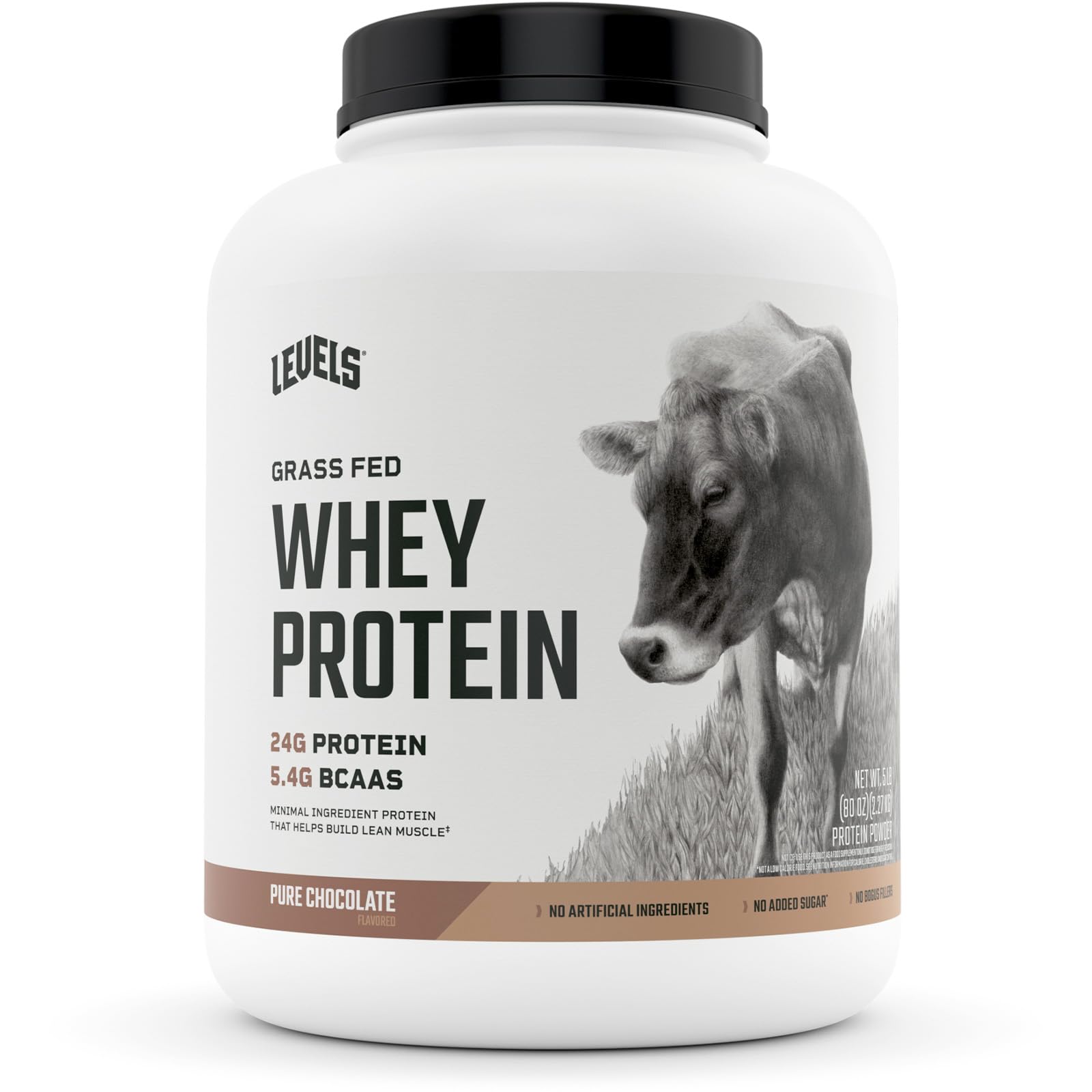 Levels Grass Fed 100% Whey Protein, No Hormones, Pure Chocolate, 5LB Levels Nutrition Au supplements