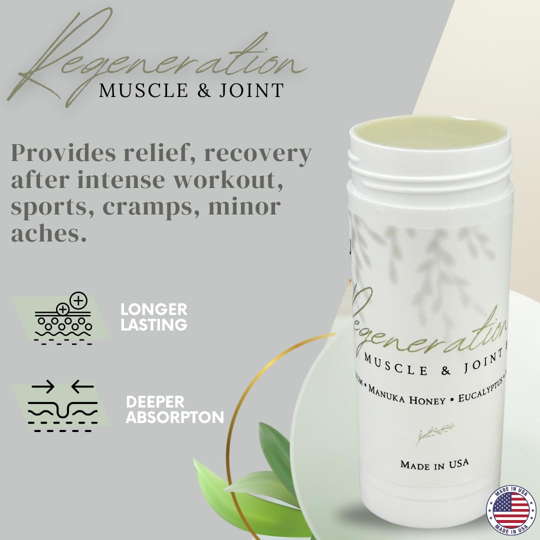 KANU Regeneration Muscle and Joint Soothing Balm Proprietary Blend of Magnesium, Manuka Honey, Eucalyptus & Menthol - Maximum Strength Formula for Aches- All Natural Ingredients-Made in The USA KANU Au supplements