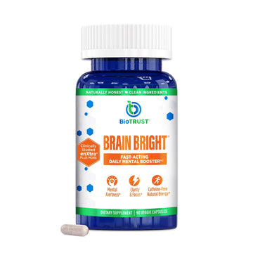 BioTrust Brain Bright – Daily Nootropic Boost for Focus, Concentration, Mental Clarity – Caffeine Free Nootropics Brain Support Supplement – Thai Ginger, Ginkgo, Folate, L-Theanine – 30 Servings BioTrust Au supplements