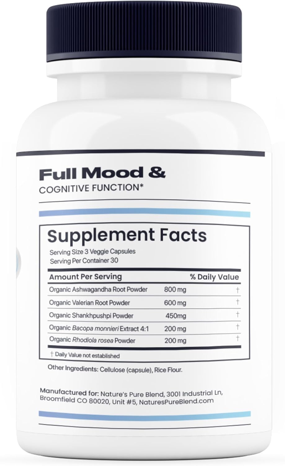 Nature's Pure Blend Ashwagandha Supplements – Organic Ashwagandha Root & Extract for Women and Men – Stress Relief, Sleep, and Mood Support – Athletic Performance & Focus Support – 60 Vegan Capsules Nature's Pure Blend Au supplements