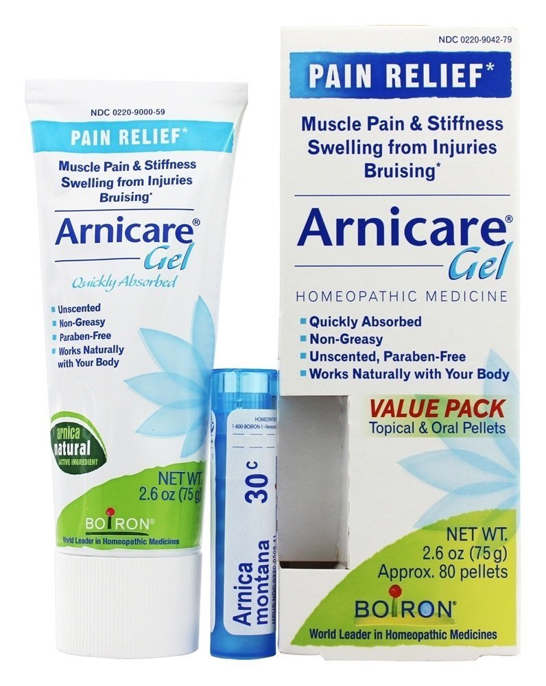 Boiron Arnicare Gel 2.6 oz with Arnica Montana Pellets 80 ct Bluetube Boiron Au supplements
