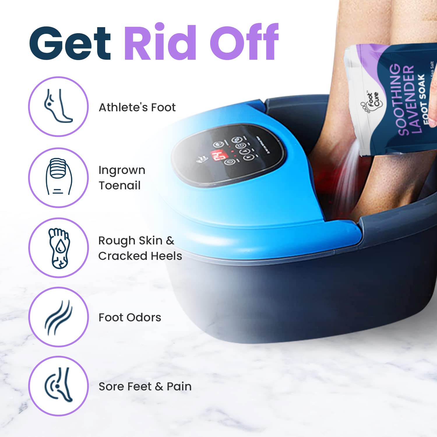 Soothing Lavender Foot Soak with Epsom Salt - Best Toenail Treatment, & Softens Calluses FOOT CURE Au supplements