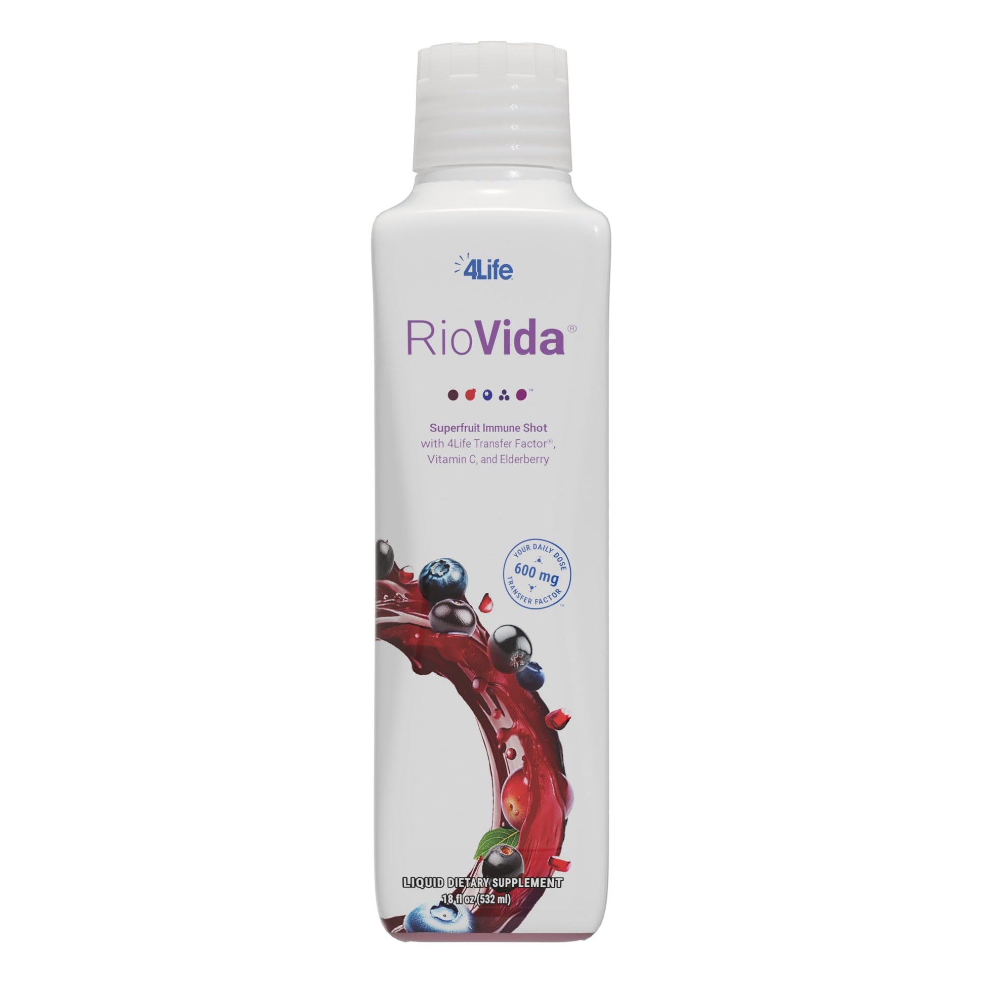 4Life Transfer Factor RioVida Tri-Factor Formula - Liquid Immune and Health Support with Vitamin C, Elderberry, Aronia Berry, Macqui, Blueberry, and Acai - Single Pack 4Life Au supplements