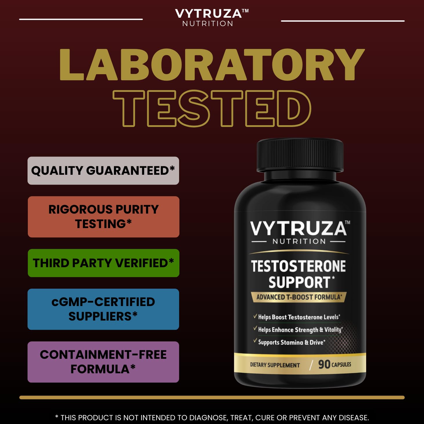 VYTRUZA Nutrition Advanced T-Boost Formula Test Support Capsules, Premium Ingredients, Energy, Strength Support Supplement for Men, 90 Capsules VYTRUZA Au supplements