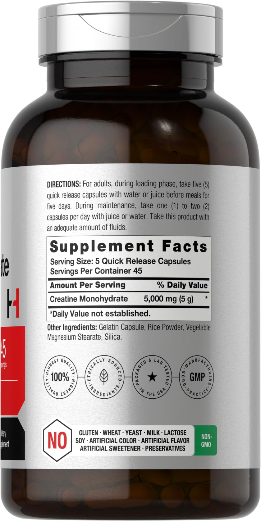 Horbäach Creatine Monohydrate | 5g | 225 Capsules | Non-GMO, Gluten Free Supplement Horbäach Au supplements