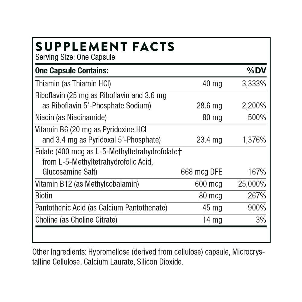 THORNE B-Complex #12 - Vitamin B Complex with Active B12 and Folate - 60 Capsules THORNE Au supplements