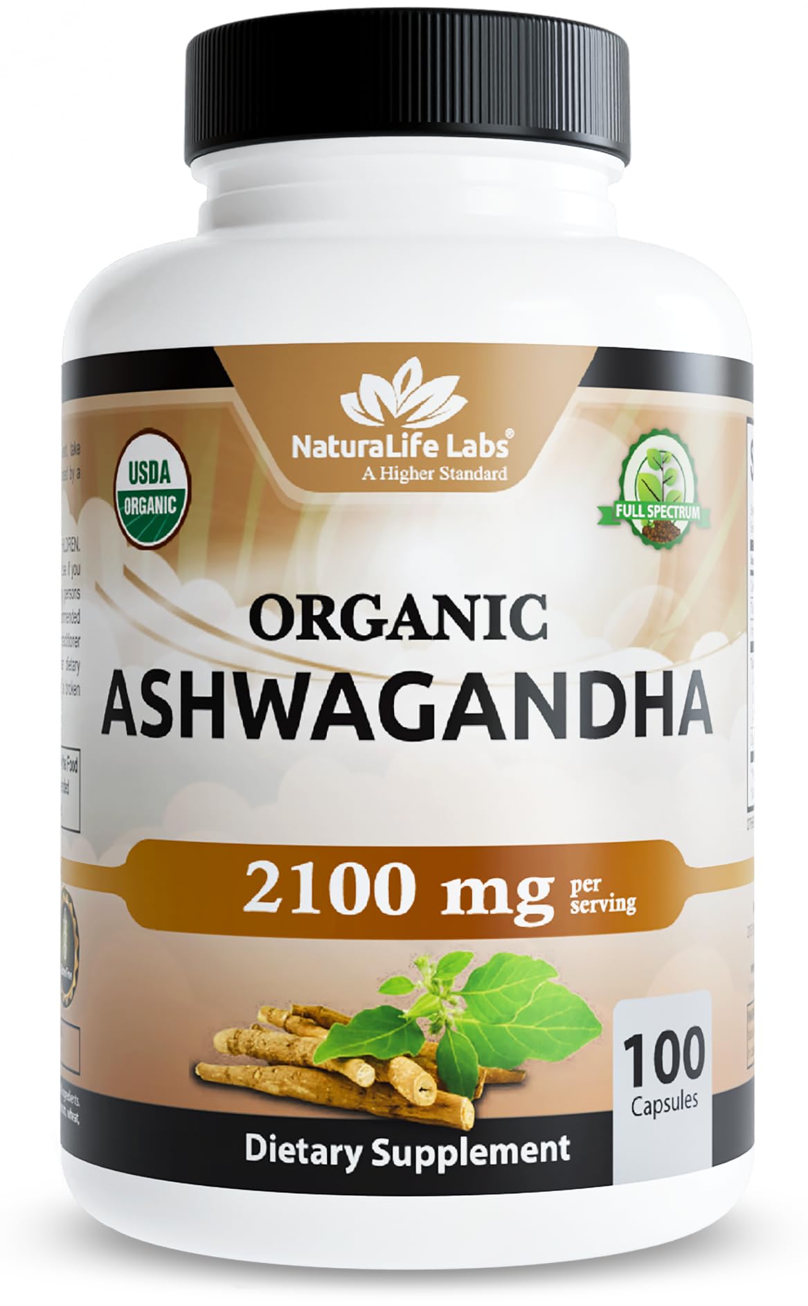 NaturaLife Labs Organic Ashwagandha 2100 mg per Serving – Herbal Supplement Root Powder & Extract – 100 Capsules – Vegan, Non-GMO, Gluten-Free NaturaLife Labs Au supplements