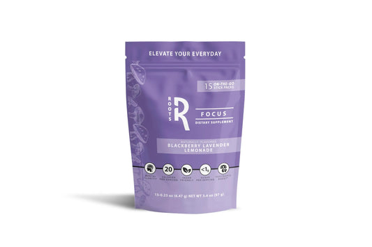 Roots Focus Brain Supplement - Nootropic Mushroom Supplement Powder for Memory, Focus, Energy - Lion's Mane, Cordyceps, and Reishi Mushrooms with Caffeine - Blackberry Lemonade, 15 On the Go Packets Silver Star NutritionAU supplements