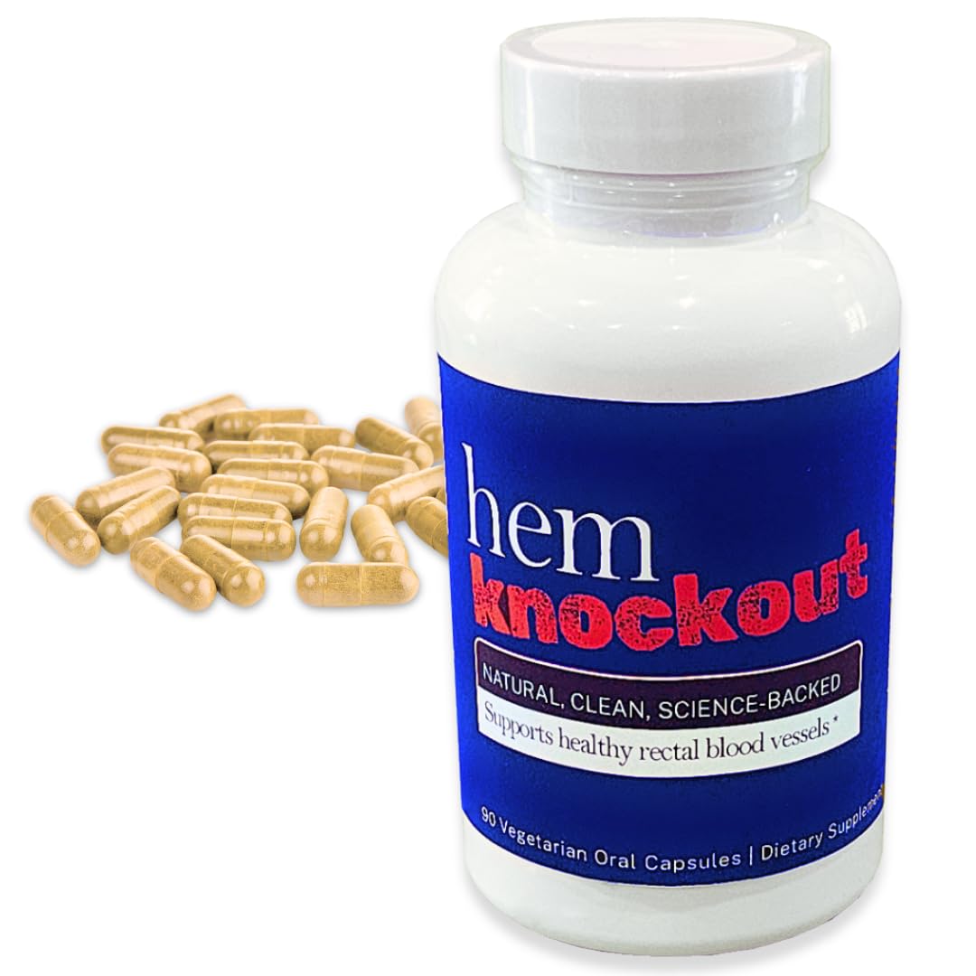 Hem Knockout Internal Hemorrhoid Relief Supplement- Fast-Acting Pills for Pain, Swelling & Bleeding - Natural Vein Strengthening Formula - 90 Day Supply - Made in USA Hem Knockout Au supplements