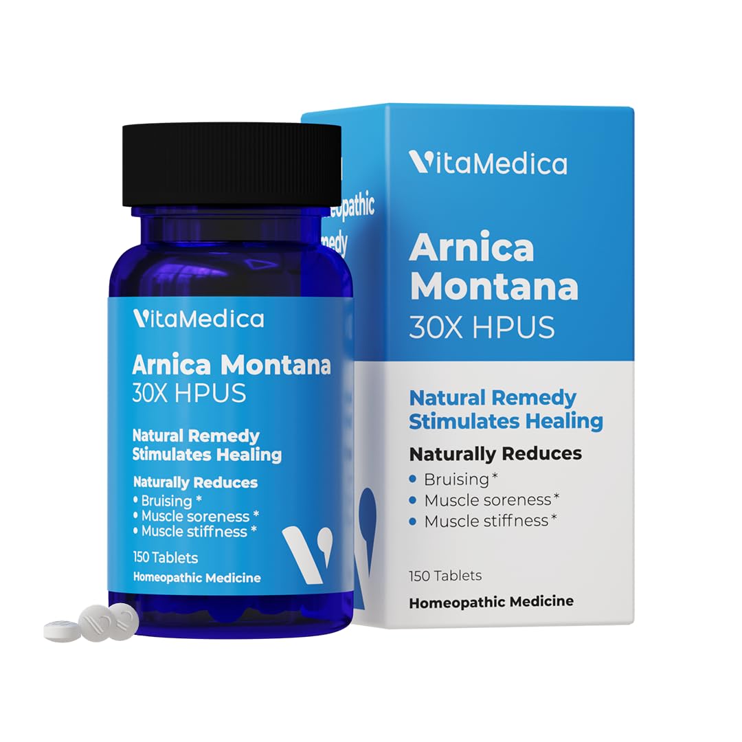VitaMedica Arnica Montana 30X Rapid Dissolve Arnica Tablets for Natural Pain, Bruising, and Swelling Support - Homeopathic Medicine for Injury and Surgery Recovery - 150 Ct - 50 Servings VitaMedica Au supplements