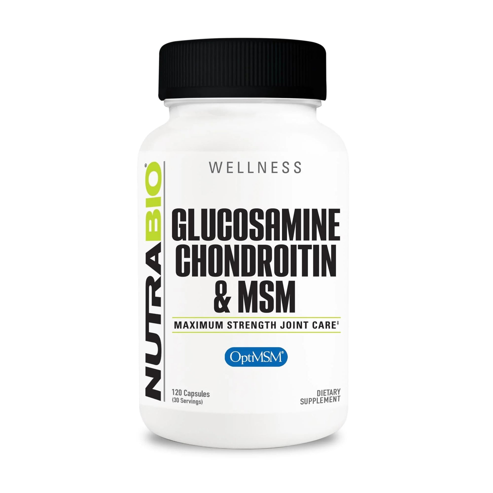 NutraBio Glucosamine Chondroitin & OptiMSM Supplement, Joint Support Formula - 120 Capsules (120 Count) NutraBio Au supplements