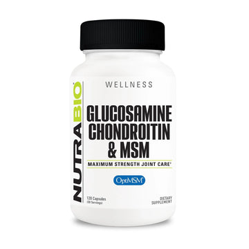 NutraBio Glucosamine Chondroitin & OptiMSM Supplement, Joint Support Formula - 120 Capsules (120 Count) NutraBio Au supplements