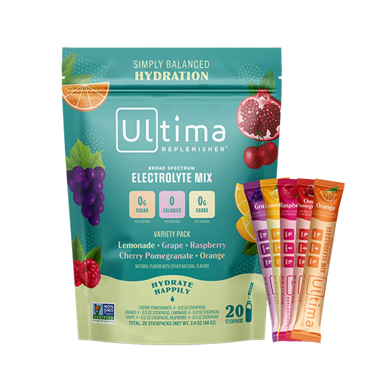 Ultima Replenisher Daily Electrolyte Drink Mix – Original Variety, 20 Stickpacks – Hydration Ultima Replenisher Au supplements
