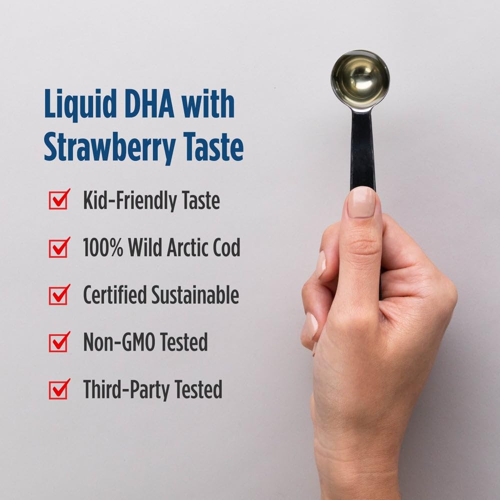Nordic Naturals Children’s DHA, Strawberry - 8 oz for Kids - 530 mg Omega-3 with EPA & DHA - Brain Development & Function - Non-GMO - 96 Servings Nordic Naturals Au supplements