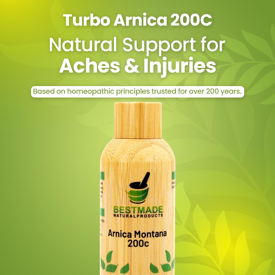 Bestmade Natural Products Turbo Arnica 200C - Comprehensive Arnica Pellets for Muscle Recovery, Soreness Relief, and Holistic Wellness Support, 350 Pellets Bestmade Naturalproducts.com Au supplements