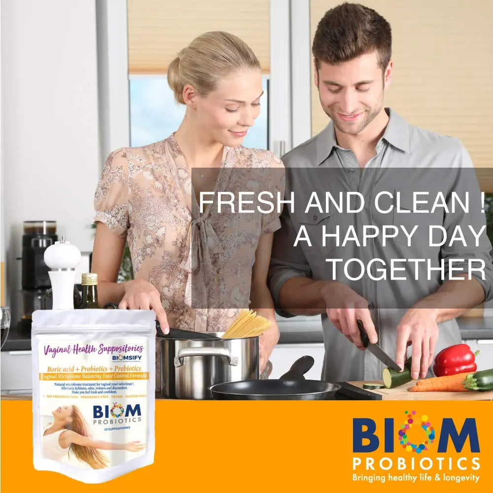 Biom Probiotics Prebiotics Boric acid Suppositories . Feminine Health Probiotic for Infections & pH Essentials VEGAN,PARABEN-FREE (10) Biom Probiotics Au supplements