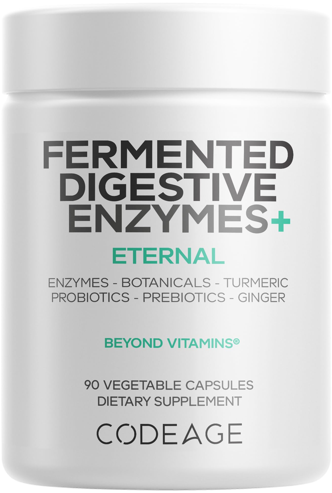 Codeage Fermented Digestive Enzymes Supplement 3-Month Supply - 14 Digestive Enzymes, Probiotics, Prebiotics, Fermented Botanicals, Plant-Based Multi Pancreatic Enzymes - 1 Capsule a Day - 90 Capsules Codeage Au supplements