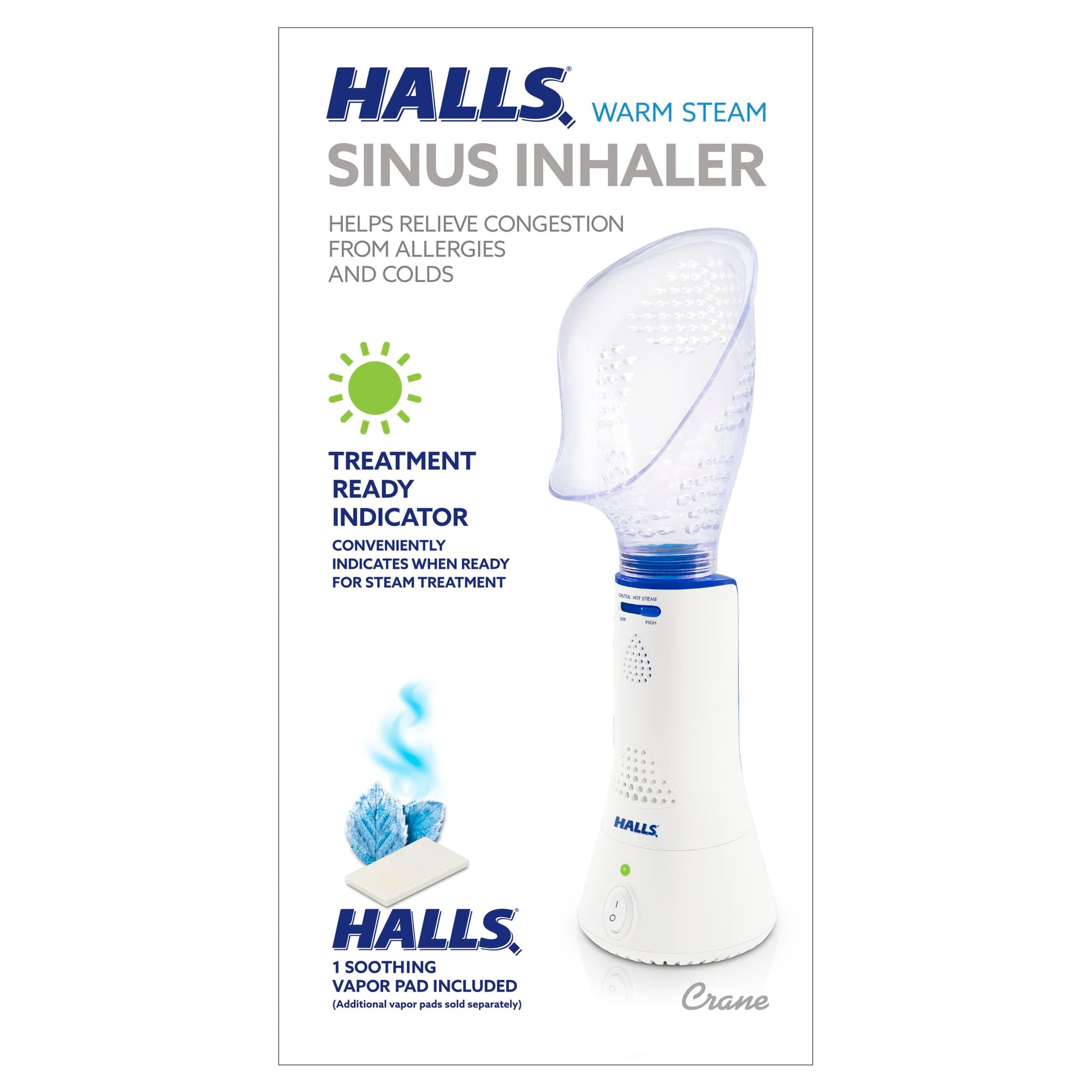 Crane x HALLS Corded Personal Steam Inhaler for Sinus, Congestion, Cough, & Cold Relief CraneUS supplements