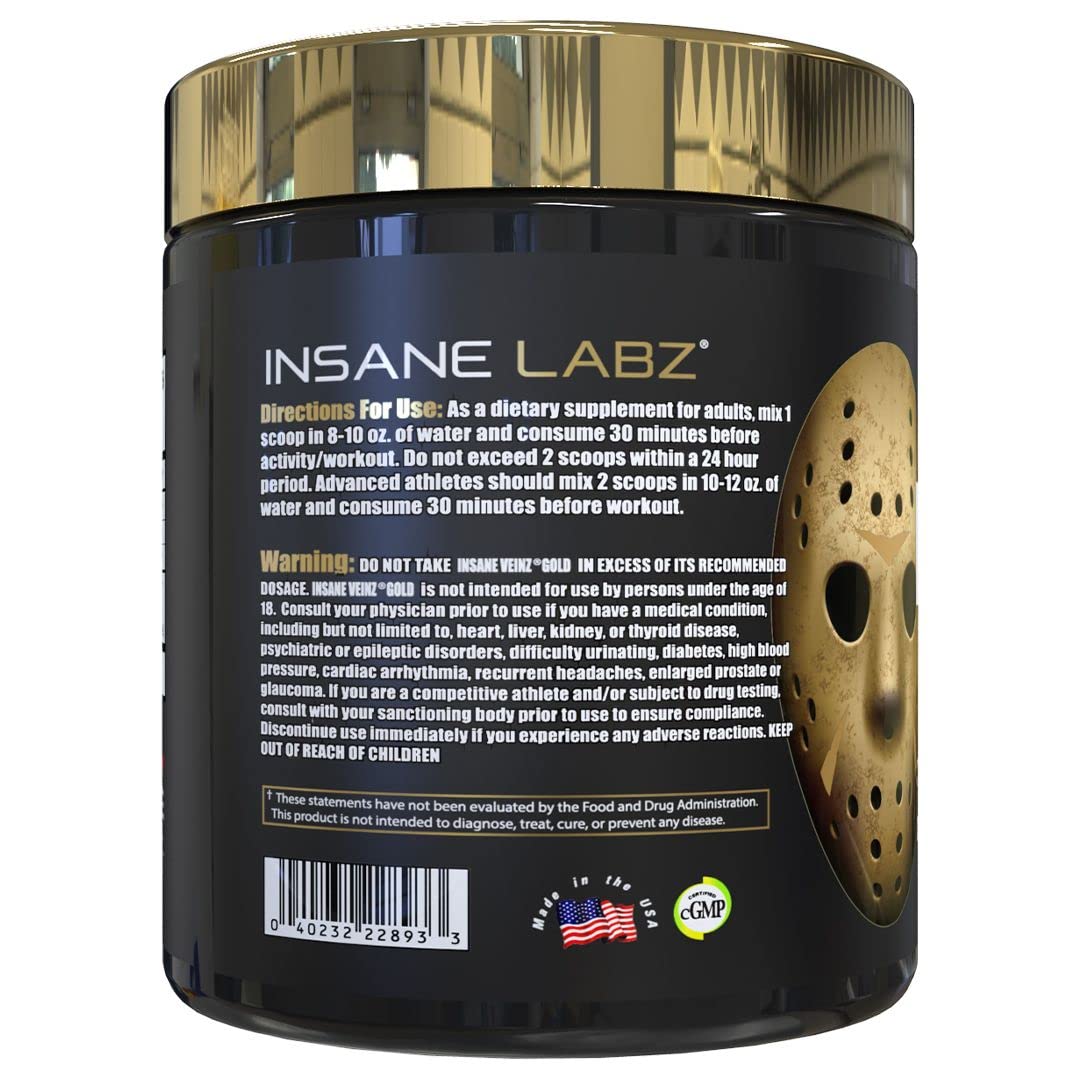 Insane Labz Psychotic Gold and Insane Veinz Gold Pre Workout Nitric Oxide Booster Stack Insane Labz Au supplements