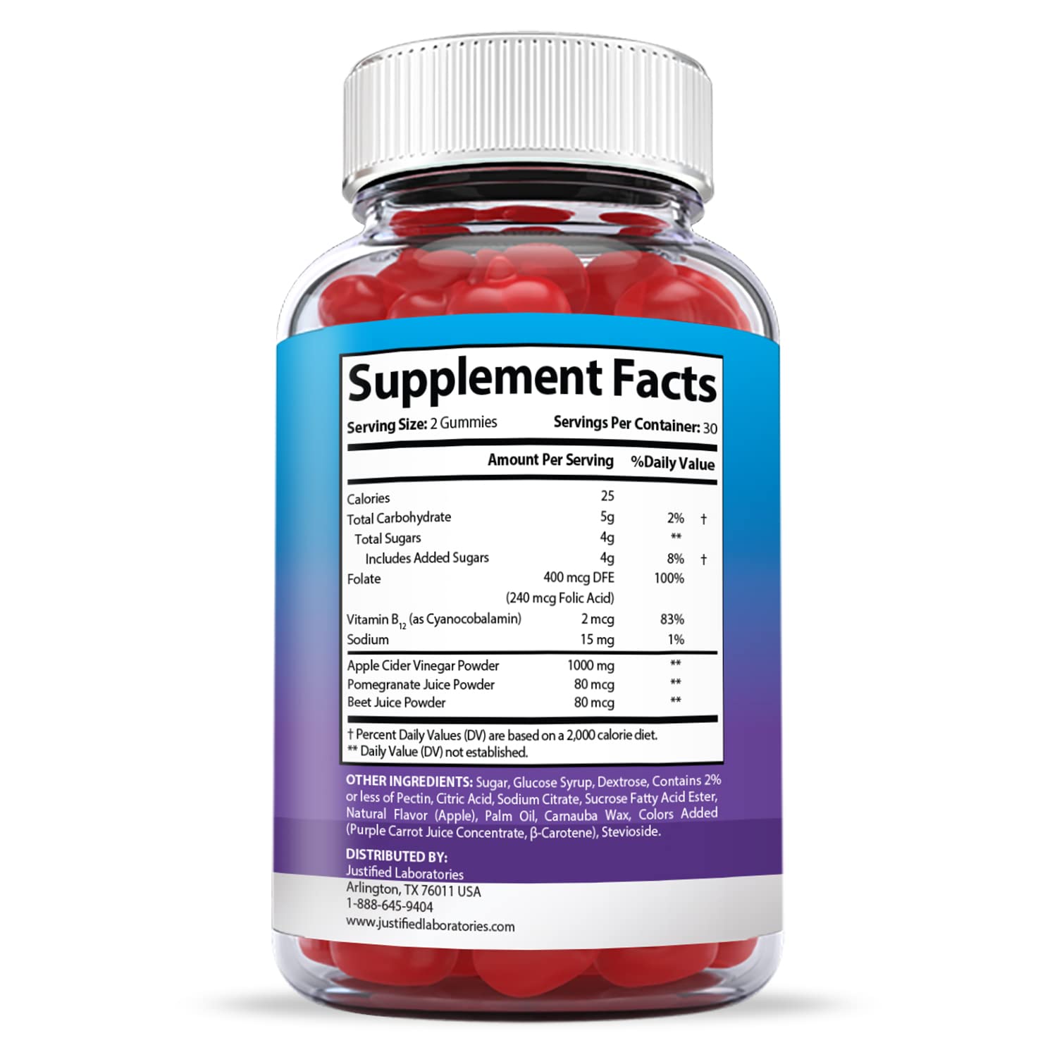 Justified Laboratories (2 Pack) Keto Blast Gummies 1000MG ACV with Pomegranate Juice Justified Laboratories Au supplements