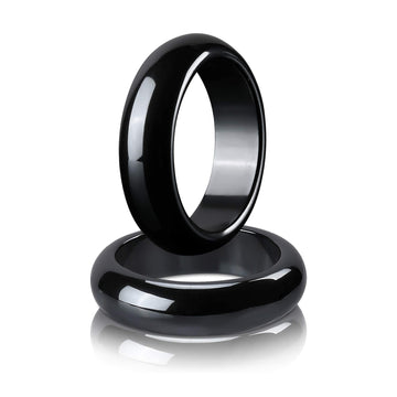2PCS Genuine Hematite Ring for Women Men Unisex, Black Hematite Stone Ring Anxiety Balance Yhluck Au supplements