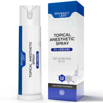 Bravado Labs 5% Lidocaine Spray Pain Relief - Maximum Strength Numbing Spray with Arnica & Emu Oil - Topical Anesthetic for Burns, Pain & Itch Relief - 1oz Bravado Labs Au supplements